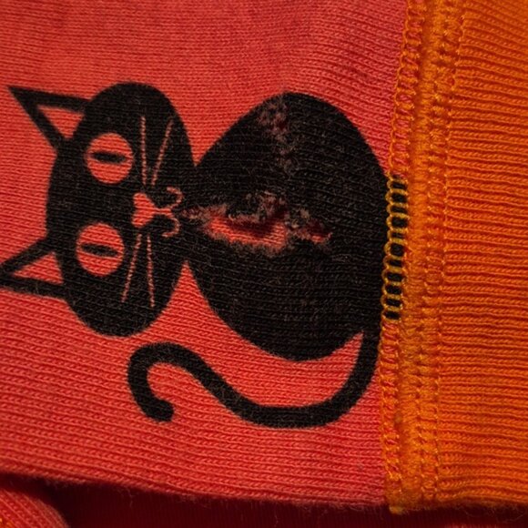 Hanna Andersson girls size 110 or 5 pink & orange cat pajama set play cond holes - Picture 8 of 9